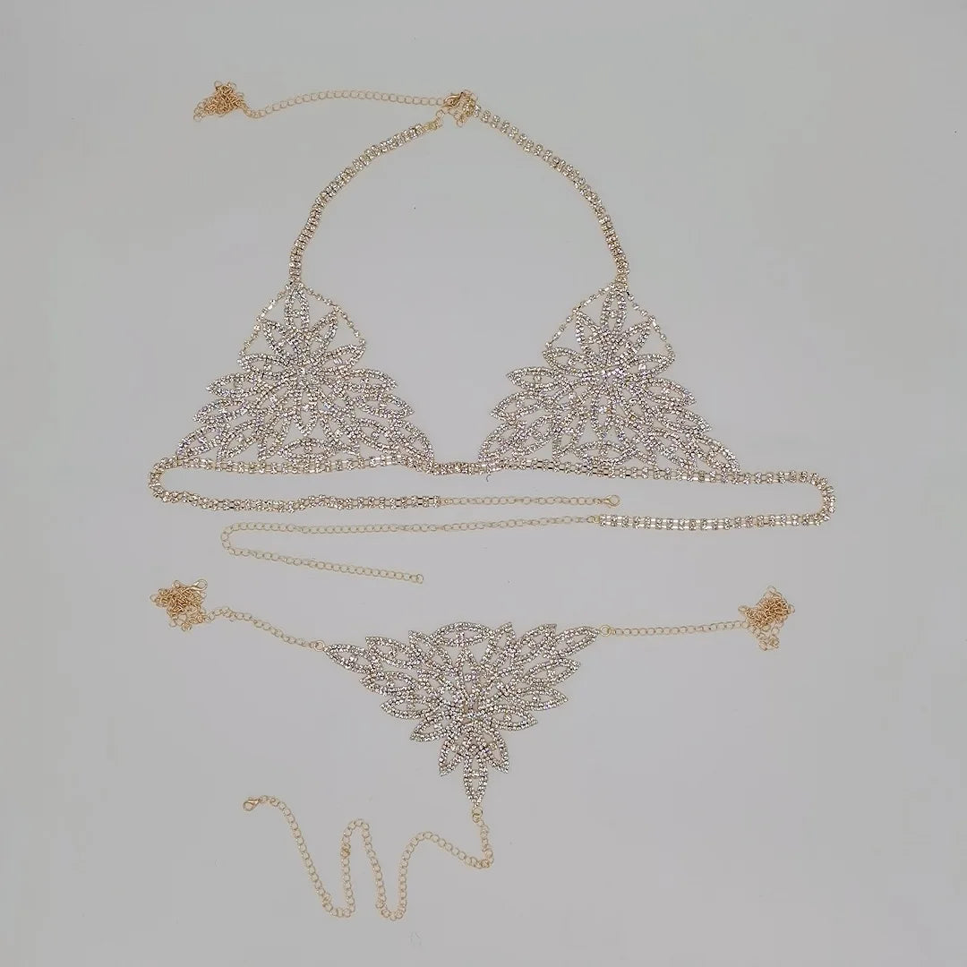 Rhinestone Bra & Brief Costume Jewelry