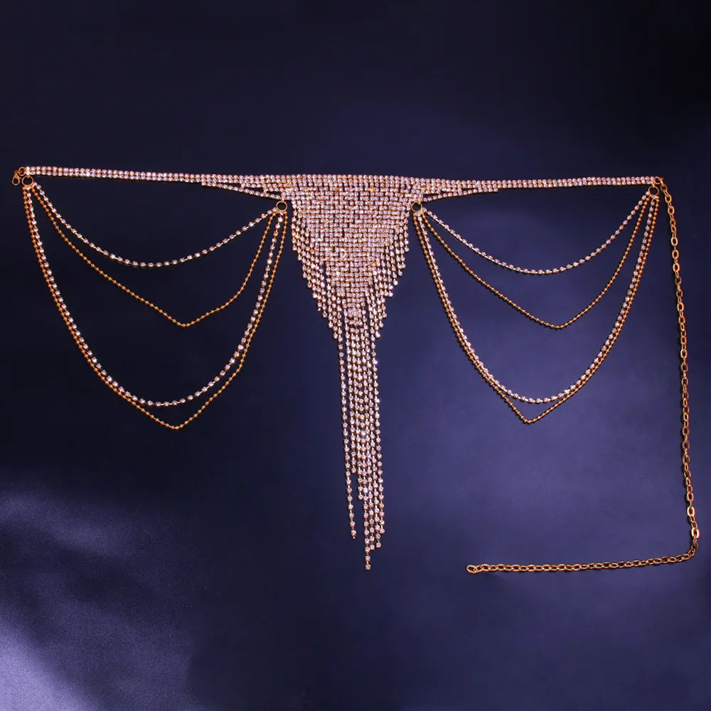 Crystal Tassel Bra & Brief Body Jewelry