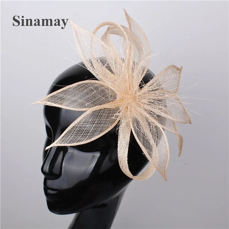 16cm Sinamay Floral Bow Fascinator Hair Clip Kentucky Derby Cocktail Tea Party Hat