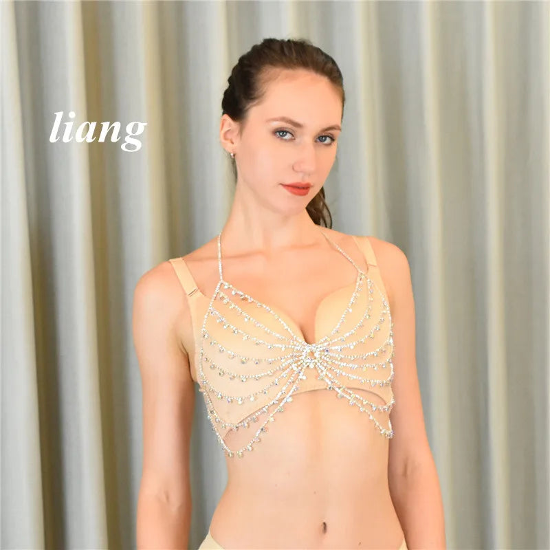Multilayer Crystal Bra & Thong Body Jewelry