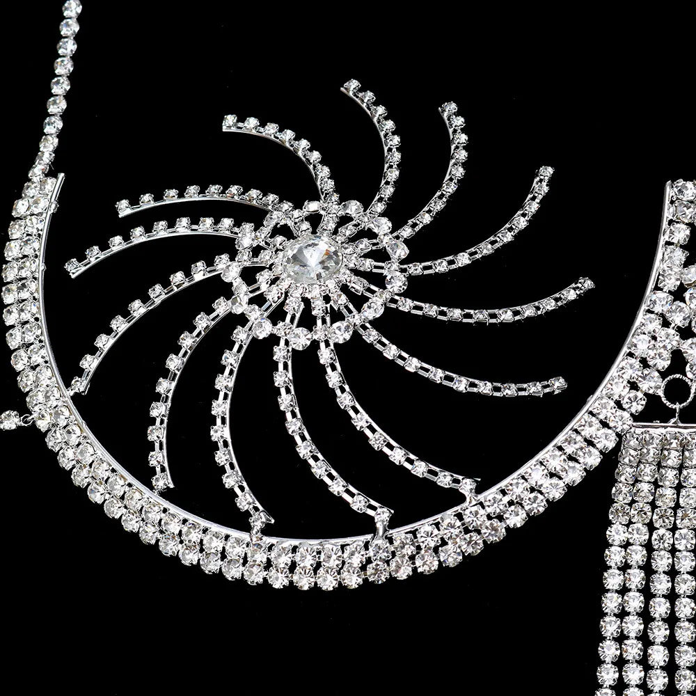 Crystal Strap Tassel Bra Chain