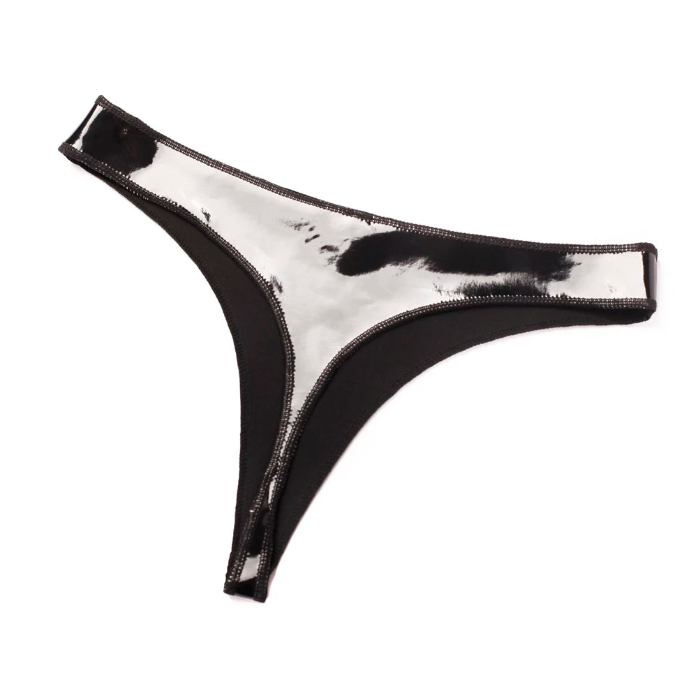Glossy Patent Leather G-String Thong High-Gloss Liquid Elastic Briefs