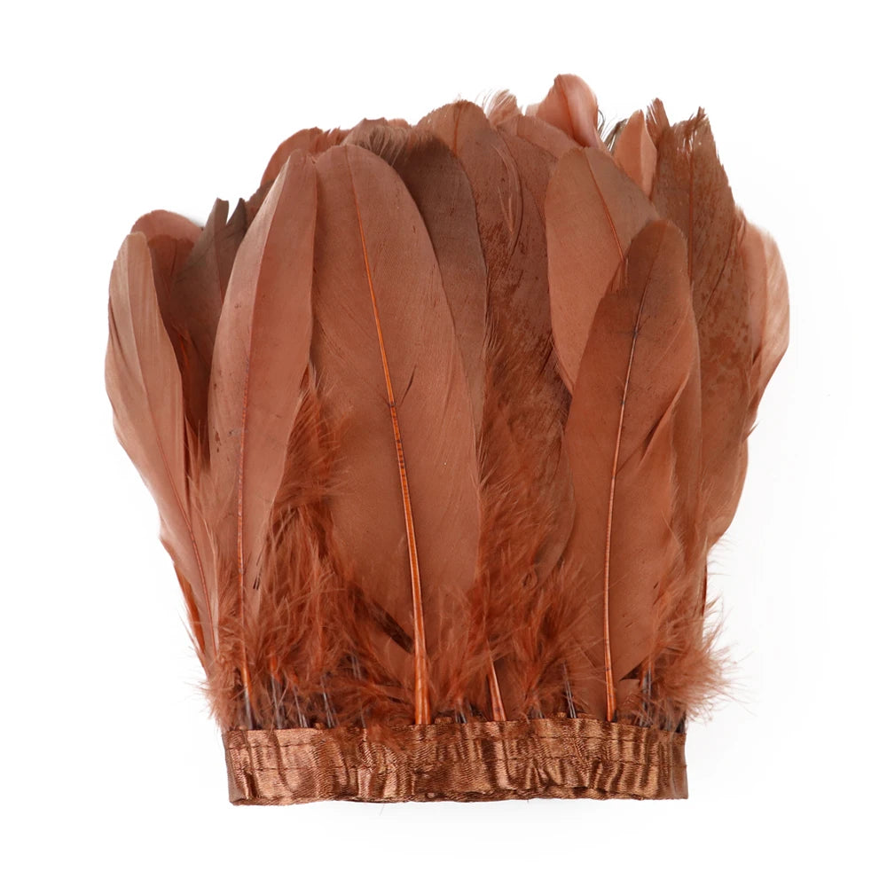Natural Dyed Goose Feather Trim Fringe Ribbon