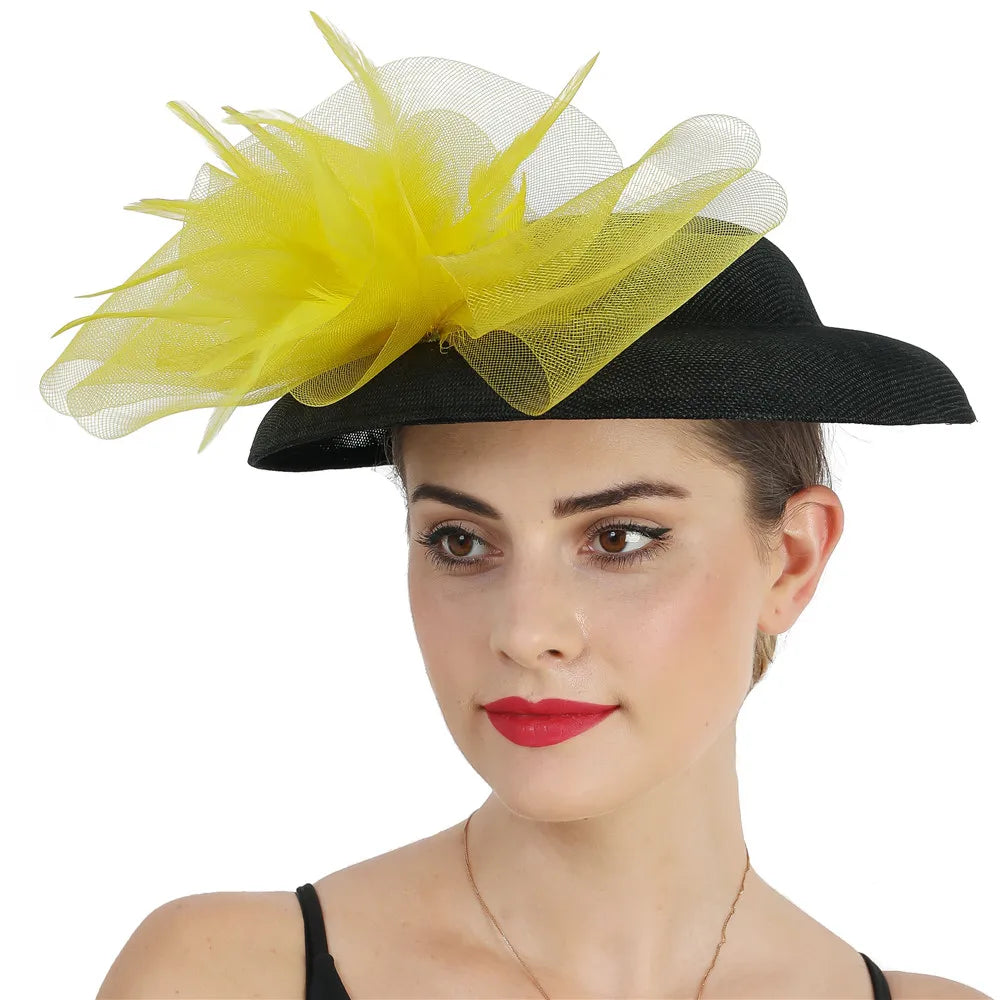 Wide-Brim Bow Fascinator Headpiece