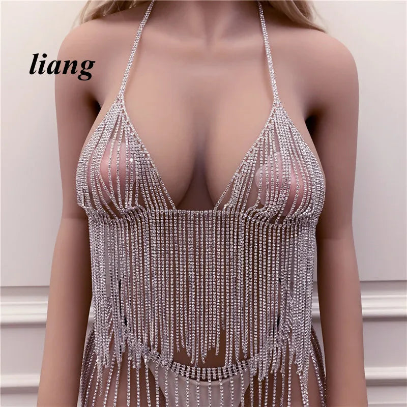 Crystal Tassel Bra & Skirt Body Jewelry