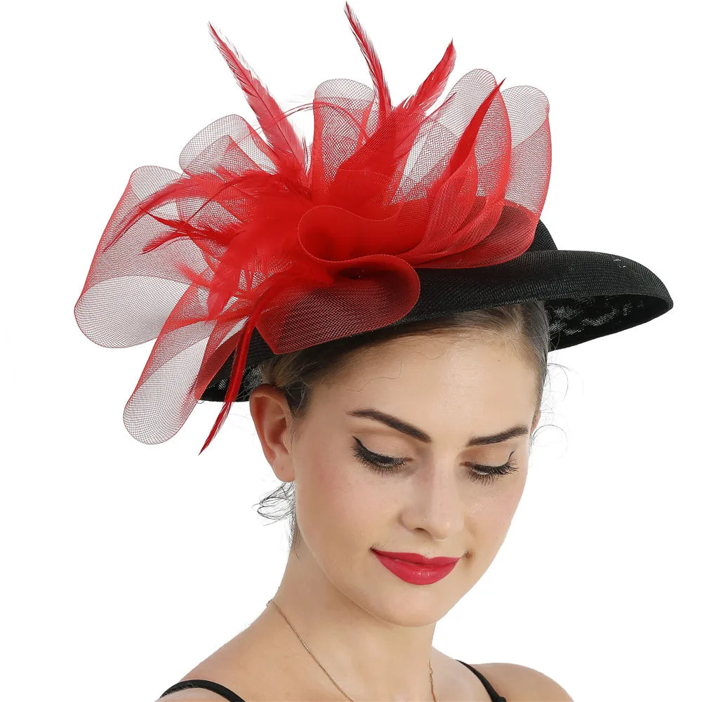 Wide-Brim Bow Fascinator Headpiece