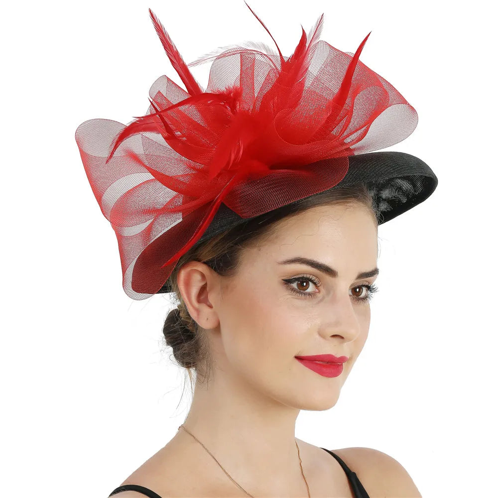 Wide-Brim Bow Fascinator Headpiece