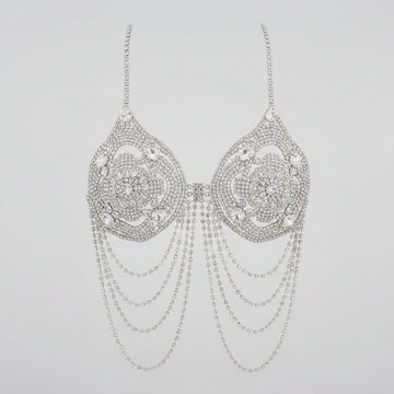Dazzling Crystal Tassel Bra Chain & Skirt Bikini Body Jewelry Set