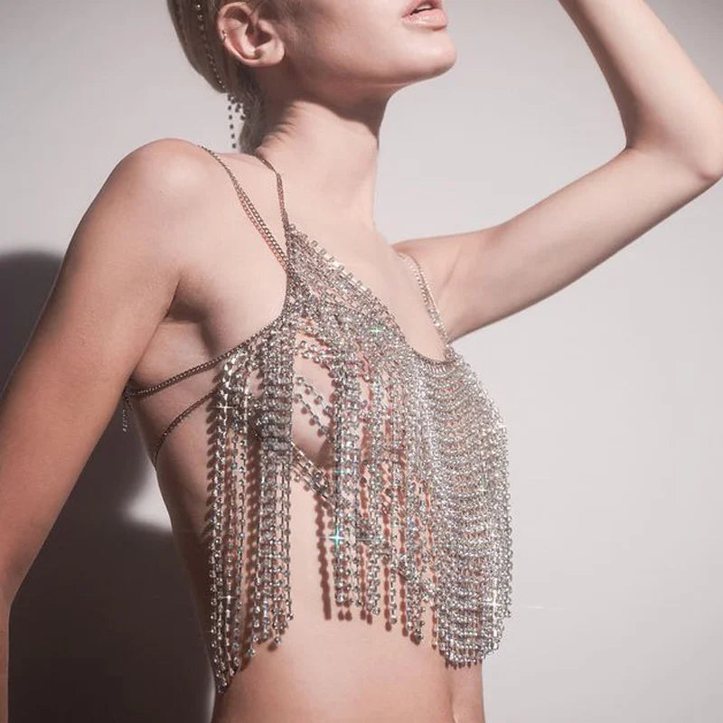 Crystal Tassel Bra & Shoulder Body Jewelry