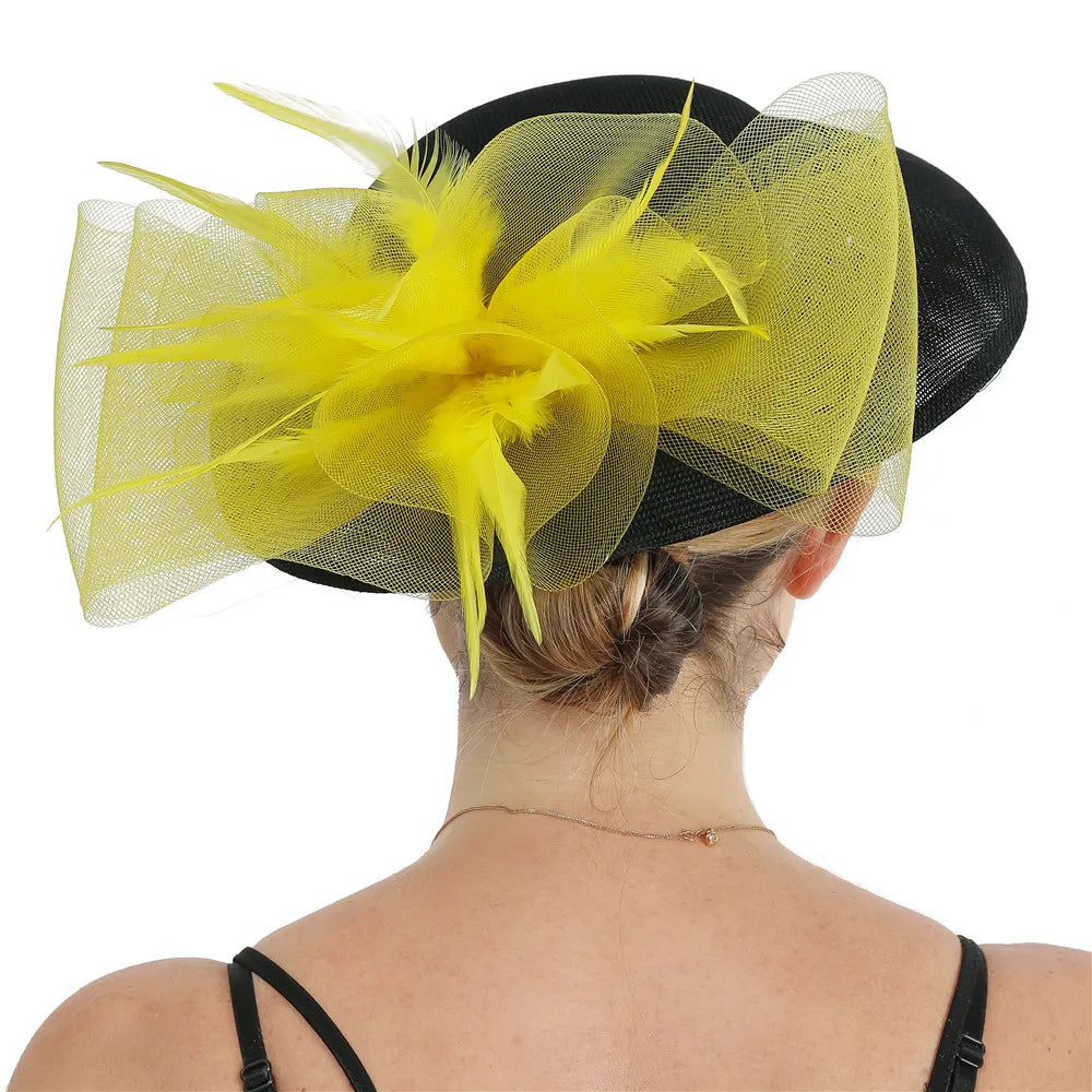 Wide-Brim Bow Fascinator Headpiece