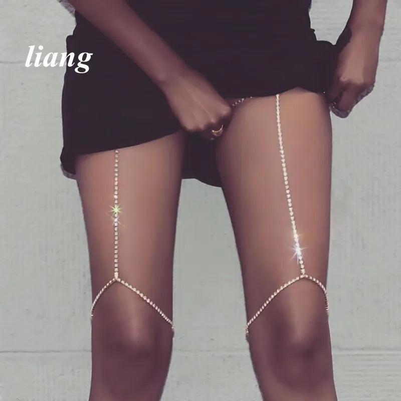 Adjustable Rhinestone Thigh Chain