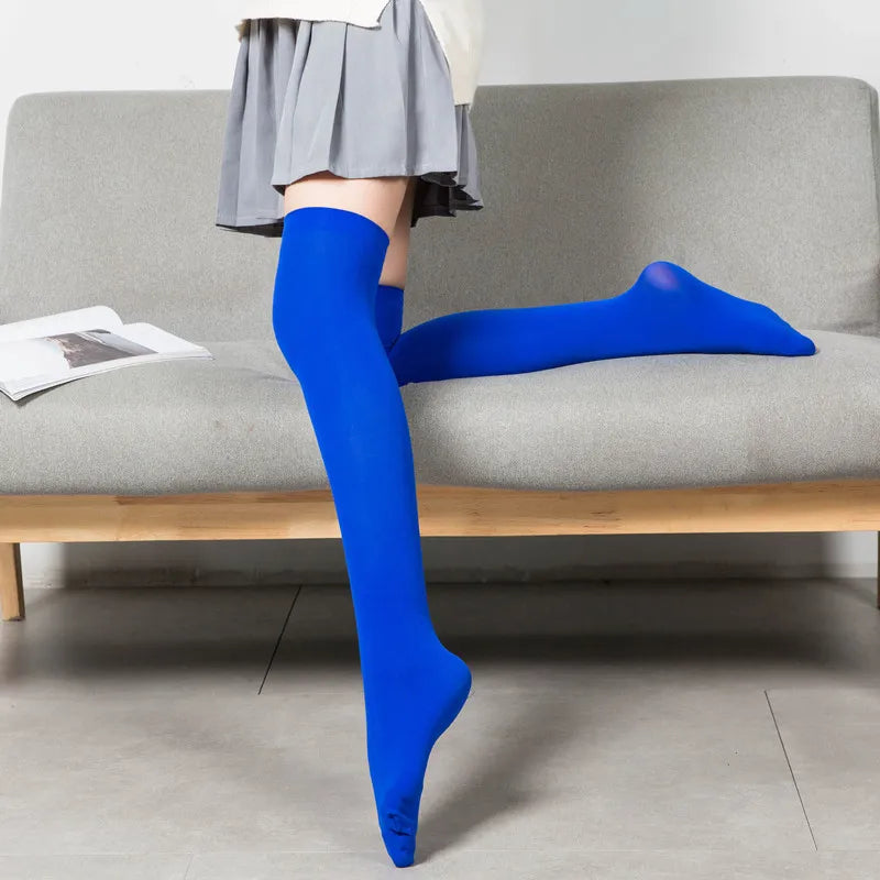 Opaque Thigh-High Stockings