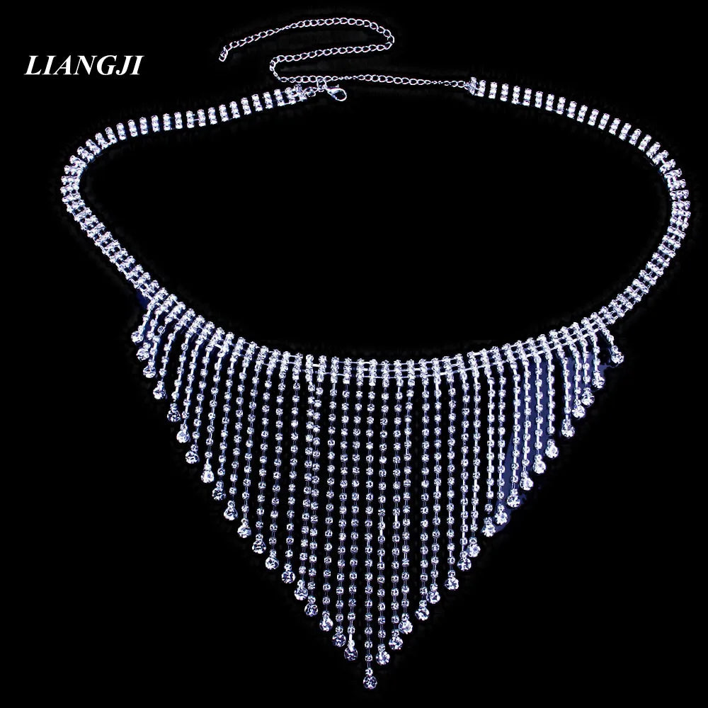 Rhinestone Strap Bra & Thong Body Jewelry