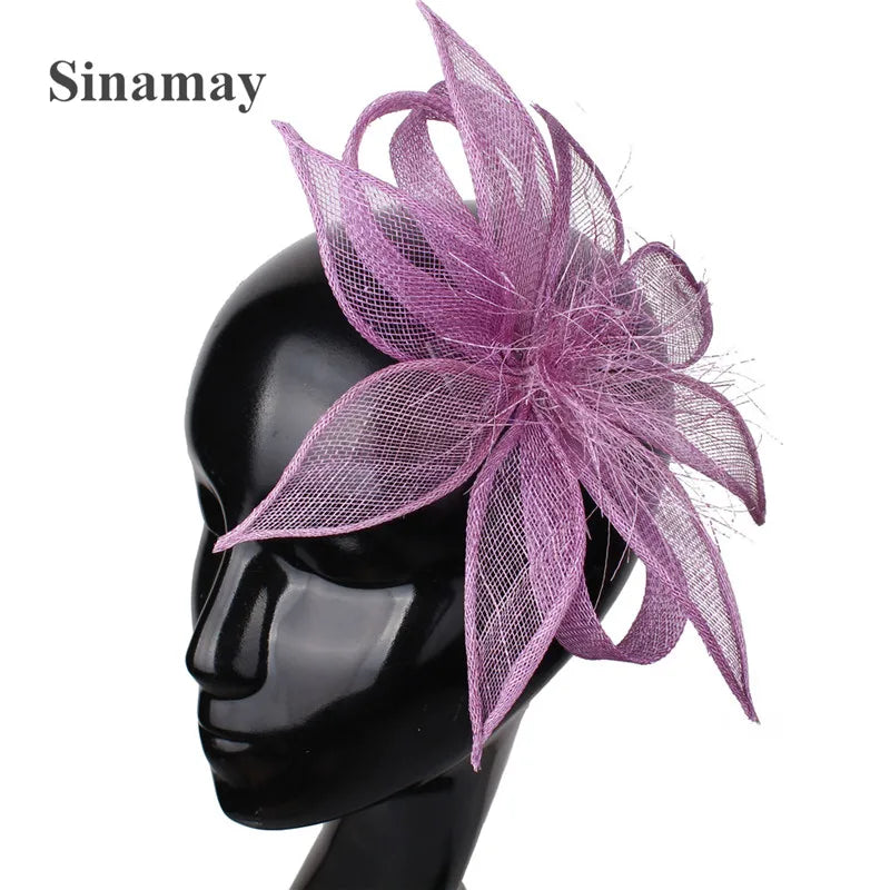 16cm Sinamay Floral Bow Fascinator Hair Clip Kentucky Derby Cocktail Tea Party Hat