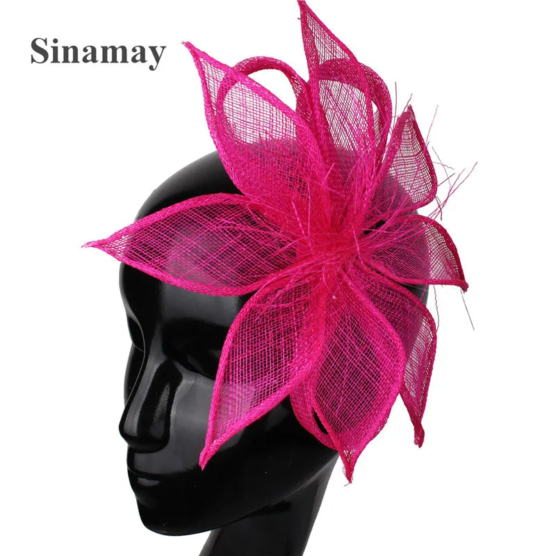 16cm Sinamay Floral Bow Fascinator Hair Clip Kentucky Derby Cocktail Tea Party Hat