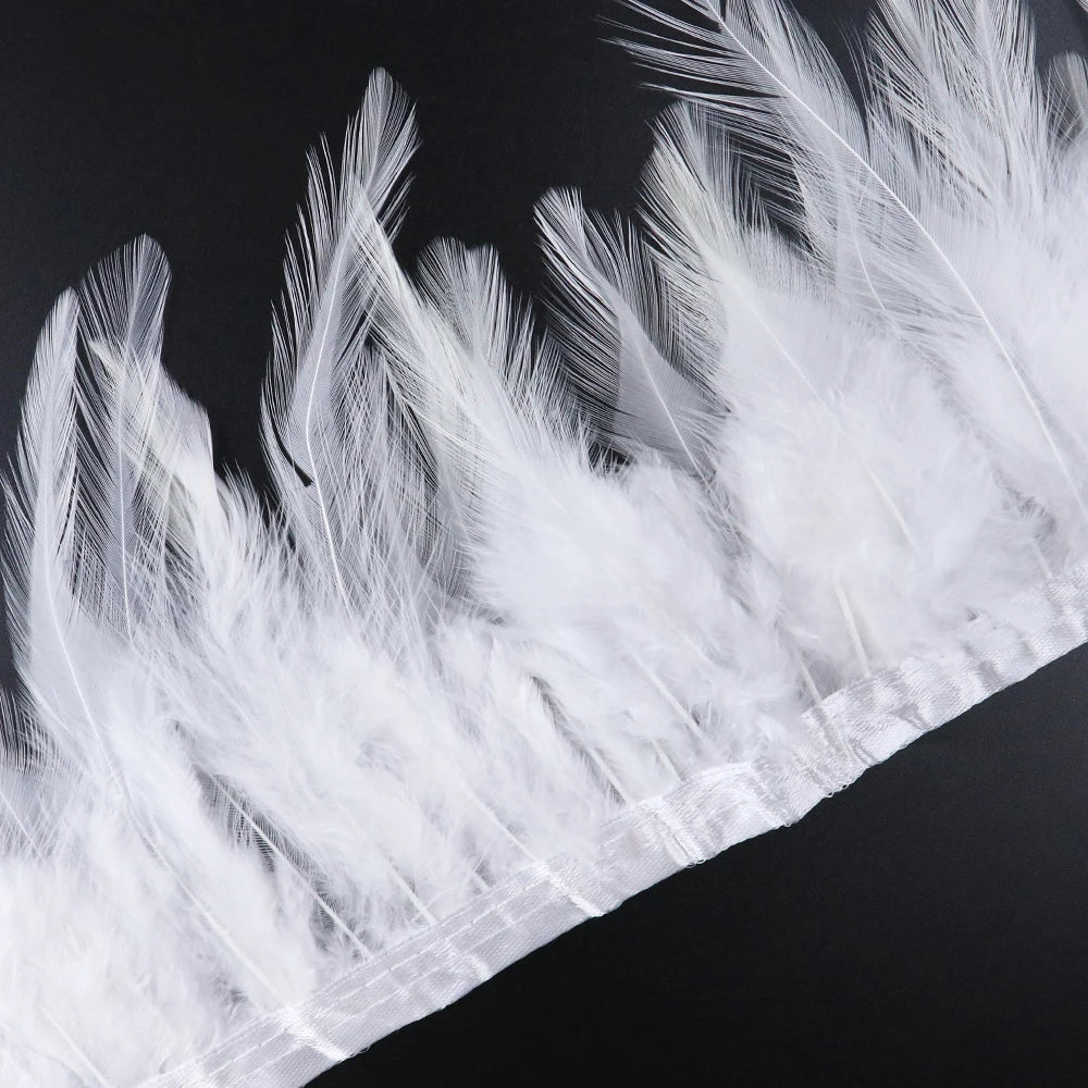 Rooster Feathers Trim Fringe Chicken Feather Strip