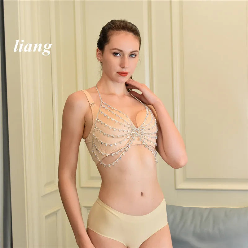 Multilayer Crystal Bra & Thong Body Jewelry