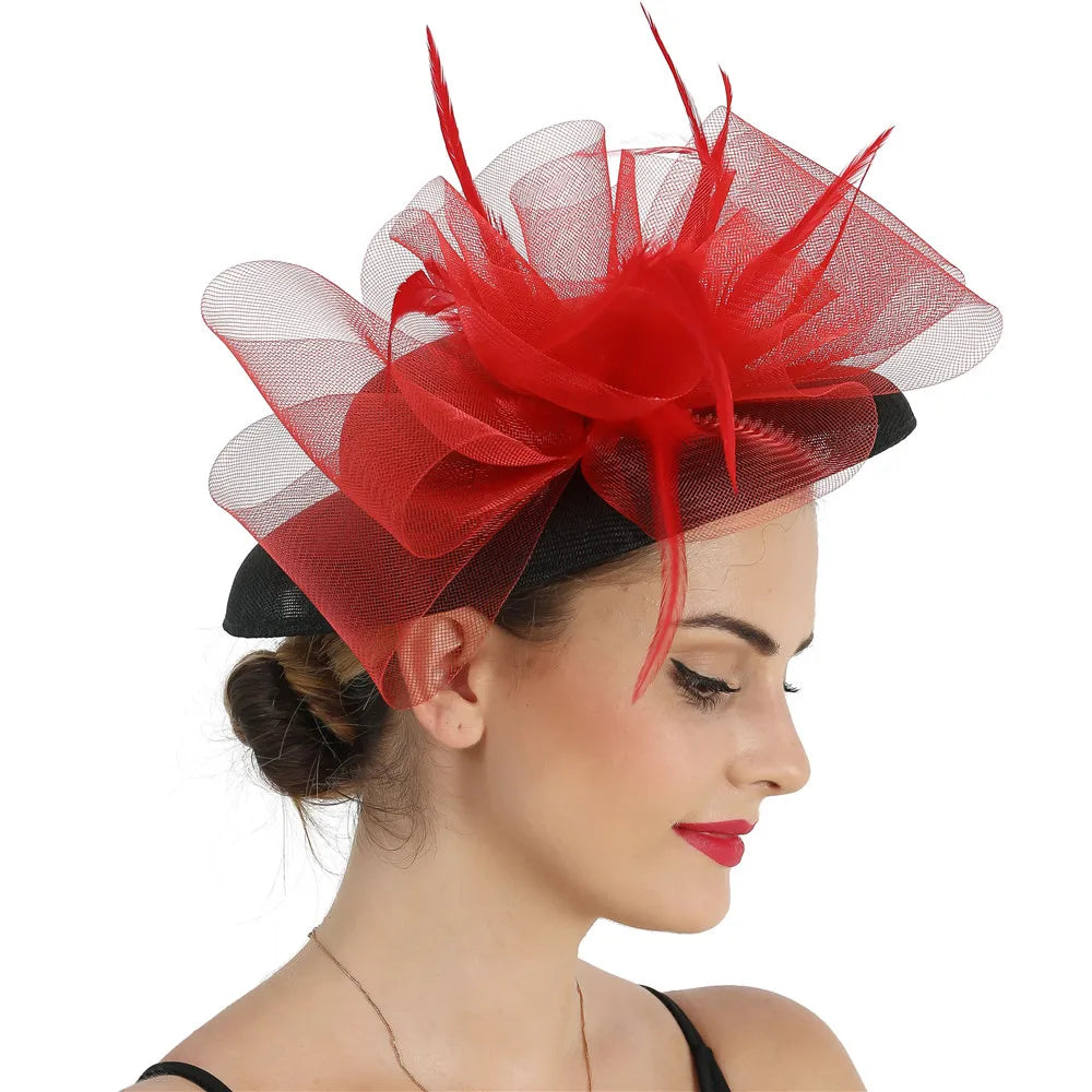 Wide-Brim Bow Fascinator Headpiece