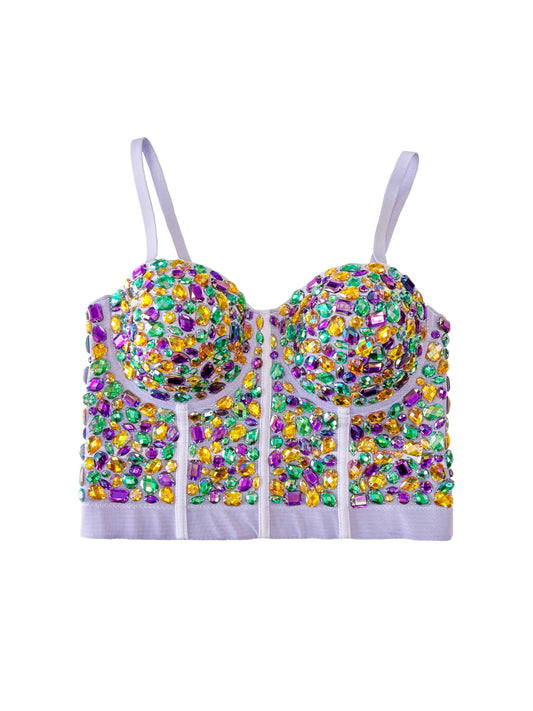Rhinestone Bustier - Lavender
