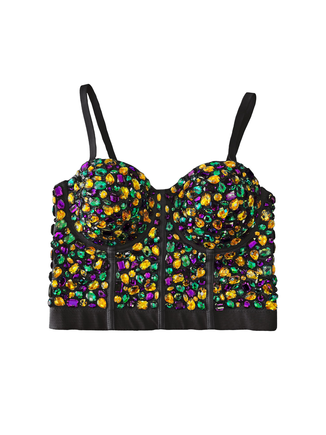 Rhinestone Bustier - Black