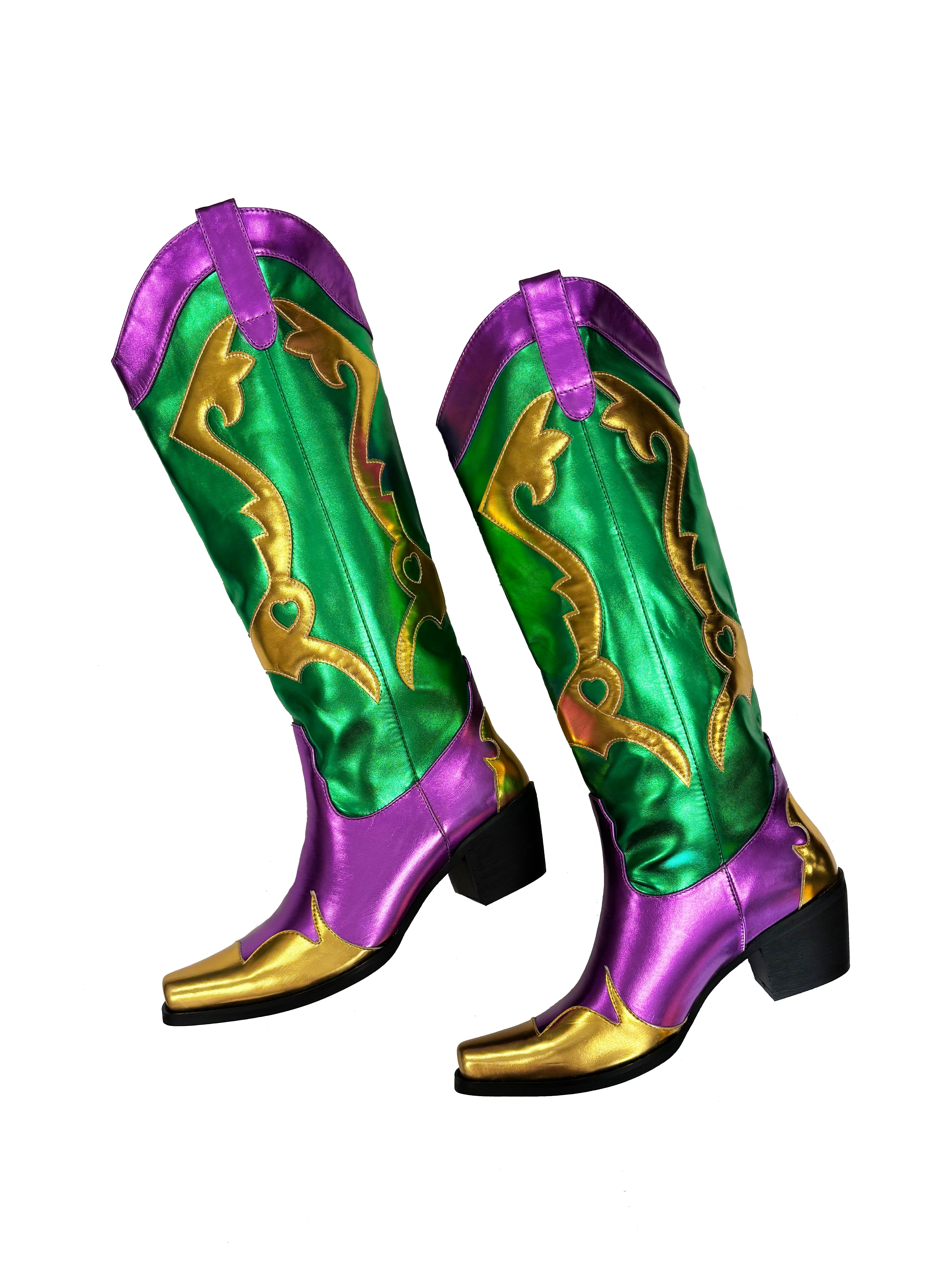Metallic Cowboy Boots - Adult