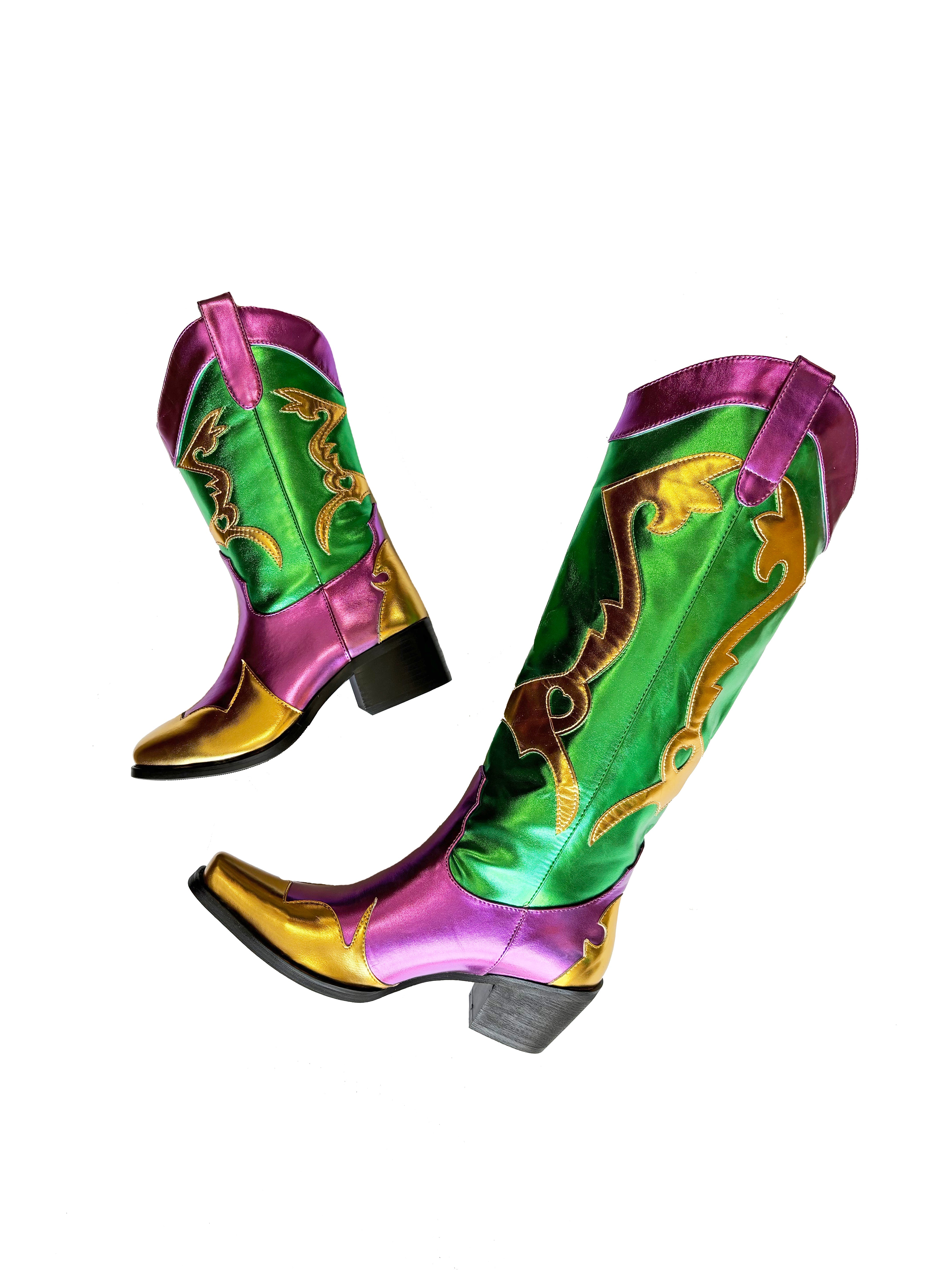 Metallic Cowboy Boots - Adult