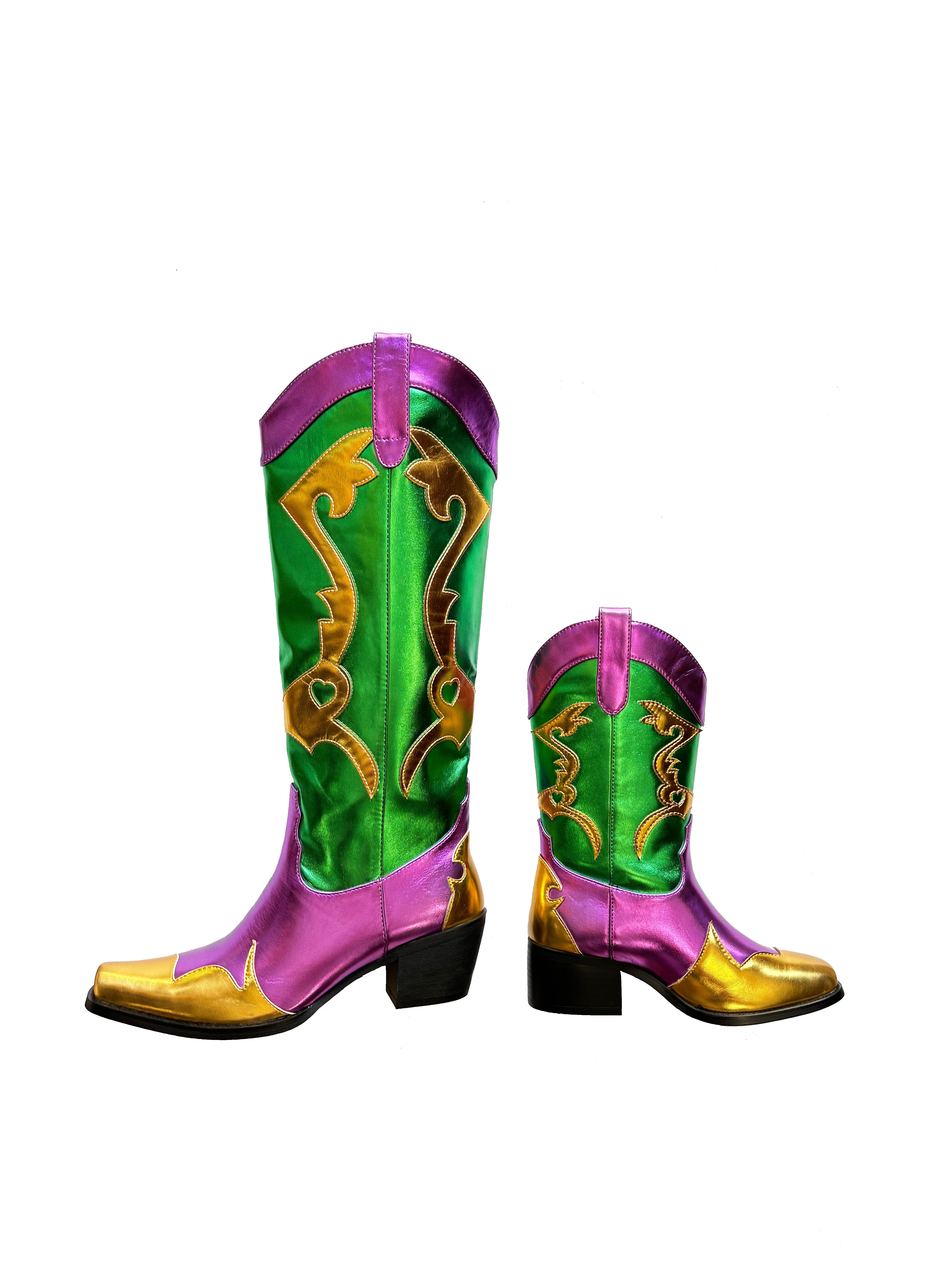 Metallic Cowboy Boots - Adult
