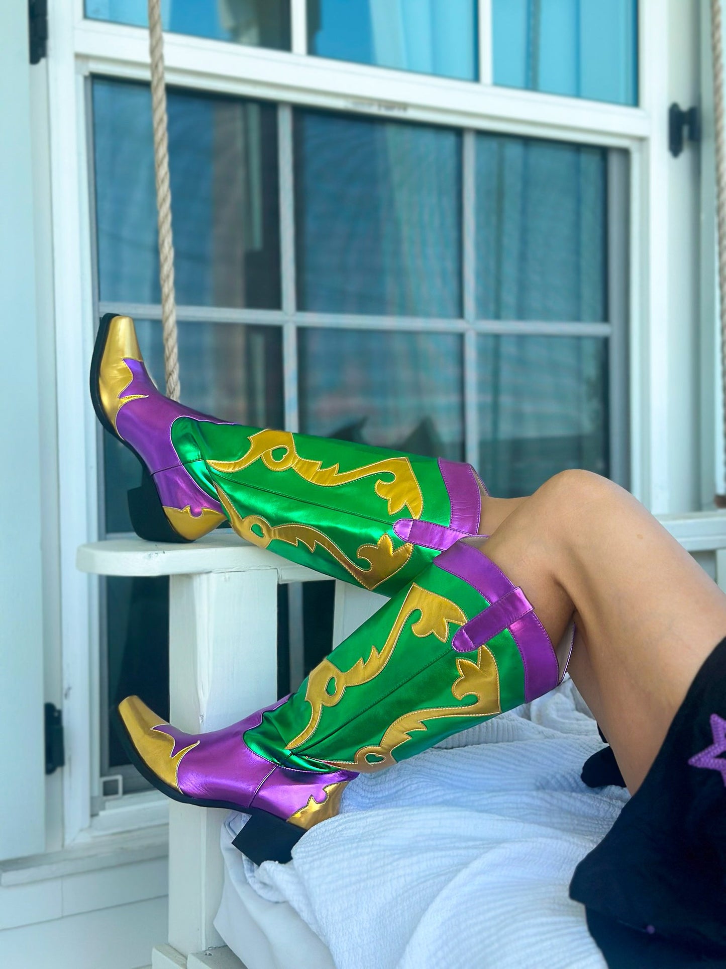 Metallic Cowboy Boots - Adult