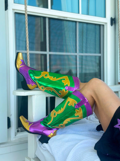 Metallic Cowboy Boots - Adult