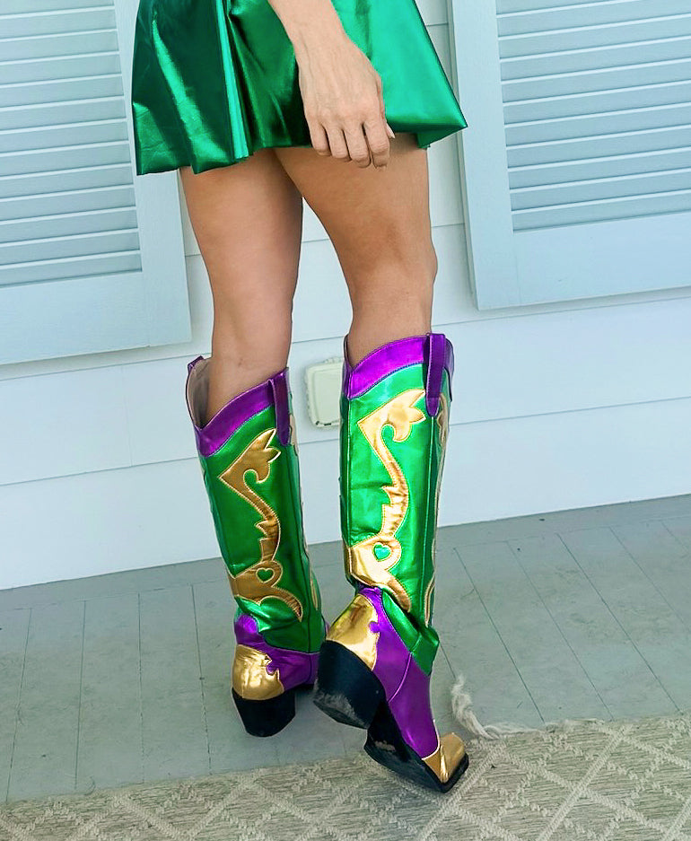 Metallic Cowboy Boots - Adult