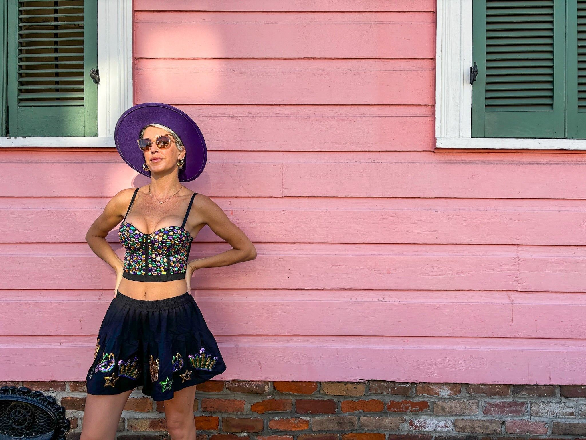 Rhinestone Bustier - Black