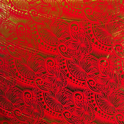 Palm Leaves Traditional Tattoo Polyester Foil | Islands Fabric