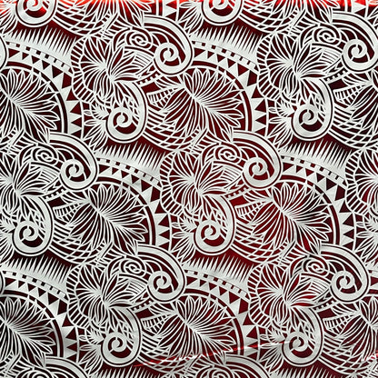 Palm Leaves Traditional Tattoo Polyester Foil | Islands Fabric