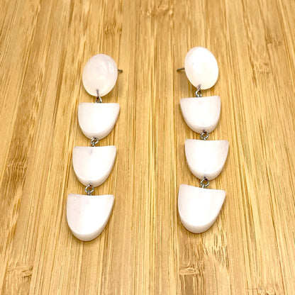White Arrow Moonglow Earrings *