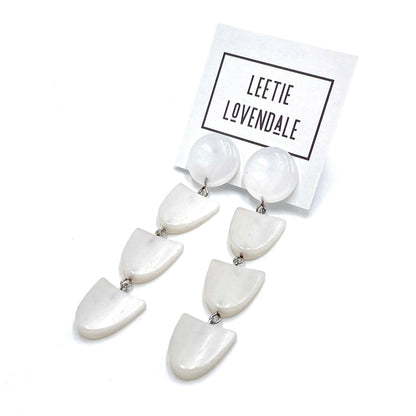 White Arrow Moonglow Earrings *