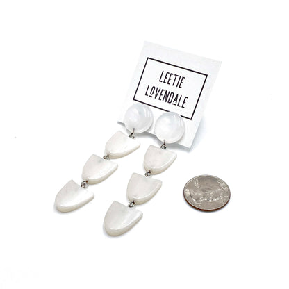 White Arrow Moonglow Earrings *