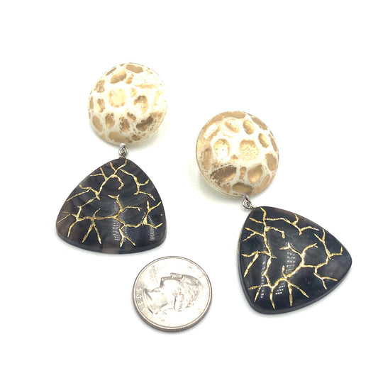 Volcanic Moon Rock Earrings