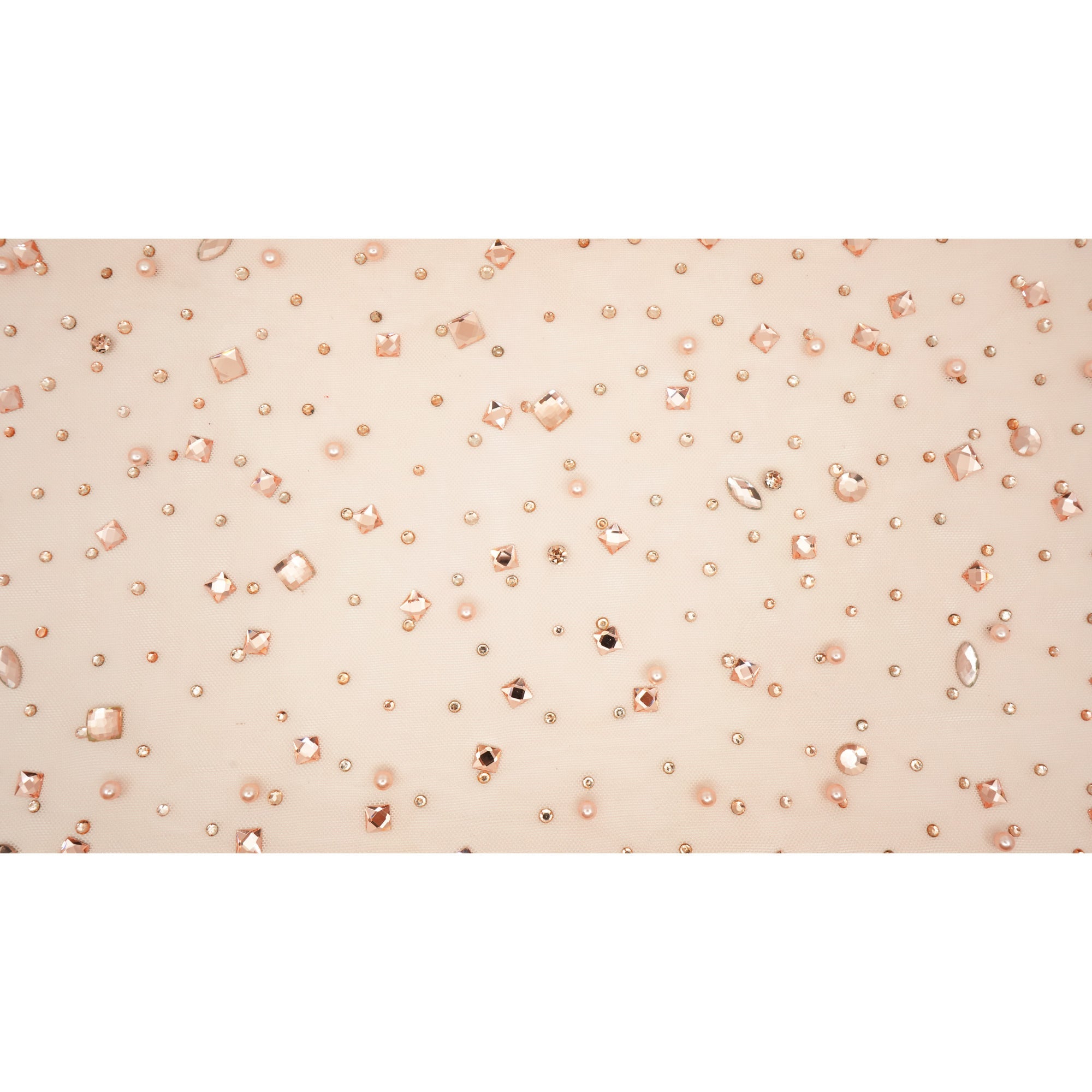 Brilliance Beaded with Rhinestone Stretch Mesh Fabric | Blue Moon Fabrics