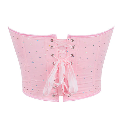 Diamond Embedded Decoration Women Tube Top Sexy Chest Support Body Shaping Top