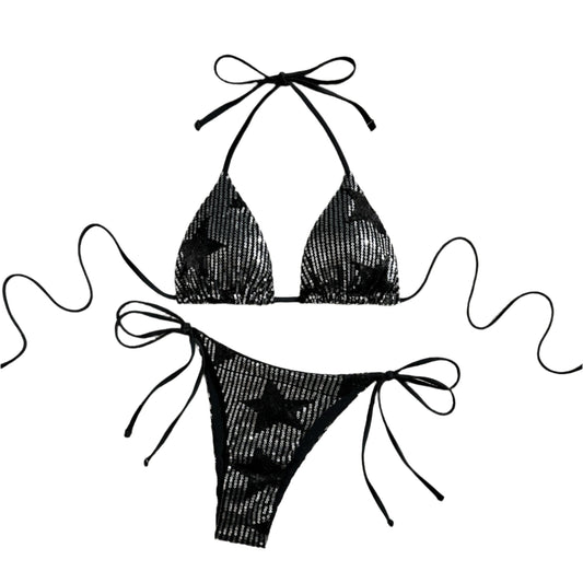 Midnight Mirage Sequin Tie Bikini