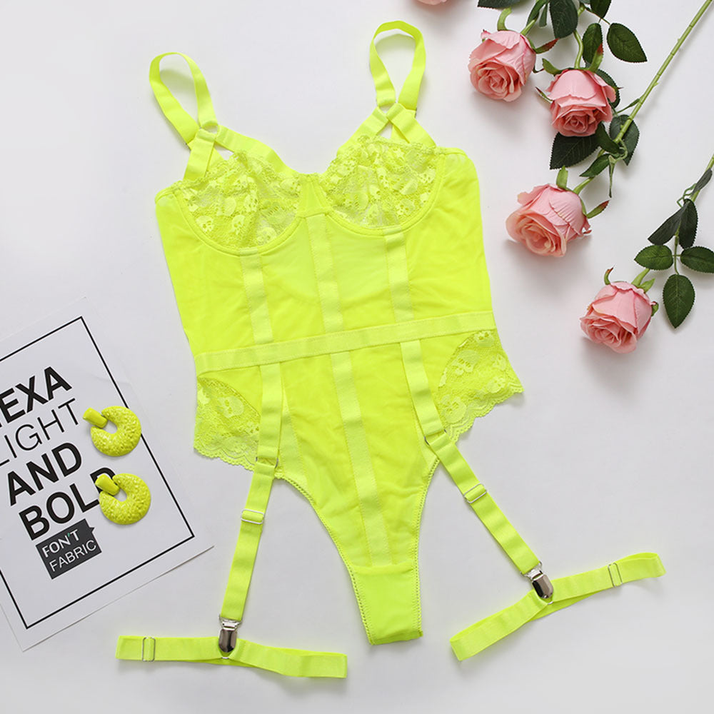 Women Sexy Christmas Lace Hollow Out Cutout out See through Sexy Jumpsuit