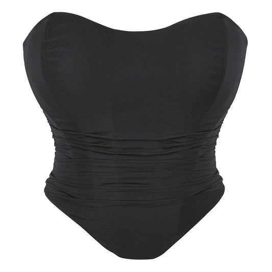 Black Breathable Mesh Elastic Tube Top Chest Support Sexy Top Supply Breathable