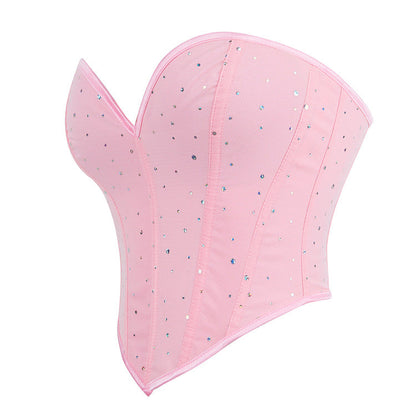 Diamond Embedded Decoration Women Tube Top Sexy Chest Support Body Shaping Top