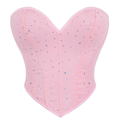 Diamond Embedded Decoration Women Tube Top Sexy Chest Support Body Shaping Top