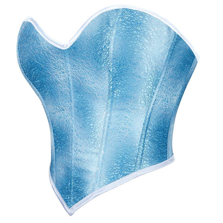 Blue Color Zipper Women Tube Top Body Shaping Top