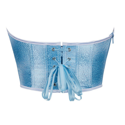 Blue Color Zipper Women Tube Top Body Shaping Top