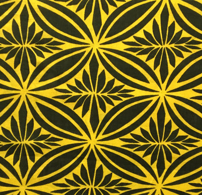 Tapa Flower Print Poly Linen Fabric | Islands Fabric