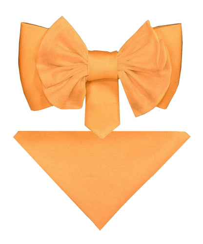 Vittorio Farina Men's XL Solid Satin Bow Tie & Pocket Square in Gift Box