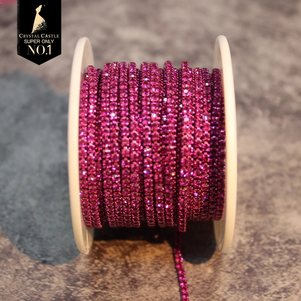 The Stardust Spectrum Stream – Premium Color-Matched Glass Crystal Rhinestone Cup Chain Trim