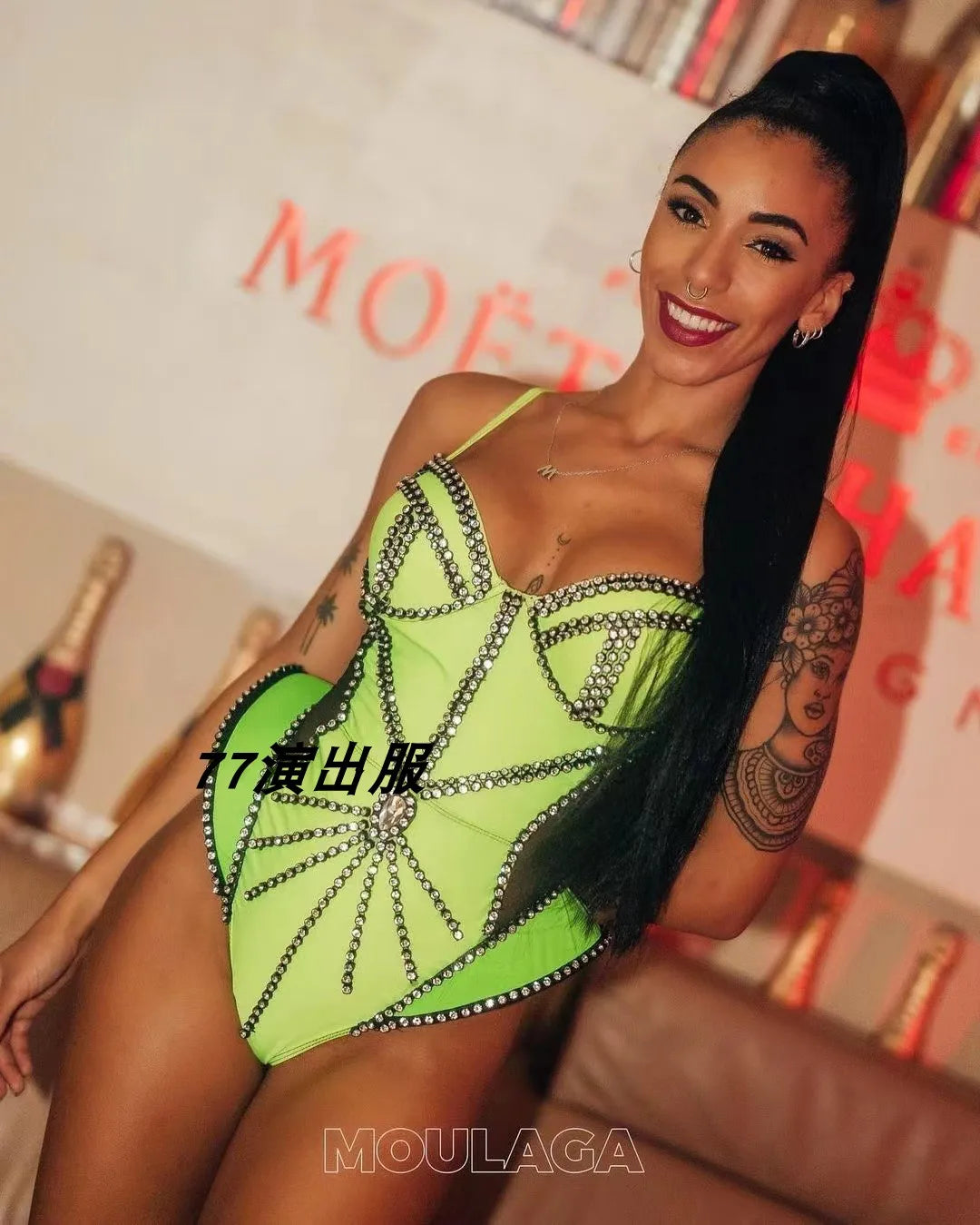 Luxury Rhinestone Performance Bodysuit – Premium Crystal Stage Costume for GoGo Dancers, Circus Performers & Festival Rave Outfits